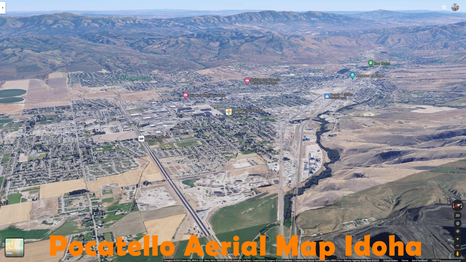 Pocatello Aerial Map Idoha